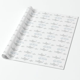 Niedliche Haie mit Worten | Abpackpapier für Dusch Geschenkpapier