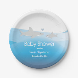 Niedliche Haie und Ozeane | Baby Shower Paper Plat Pappteller
