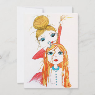 Niedliche Haircut Whimsical Art Illustration Card