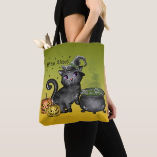 NIEDLICHE HALLOWEE SCHWARZE KÜCHE MIT CAULDRON TASCHE