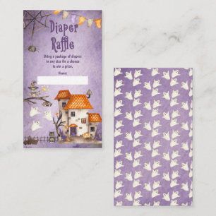 Niedliche Halloween Baby Duschdusche Windeln Raffe Begleitkarte