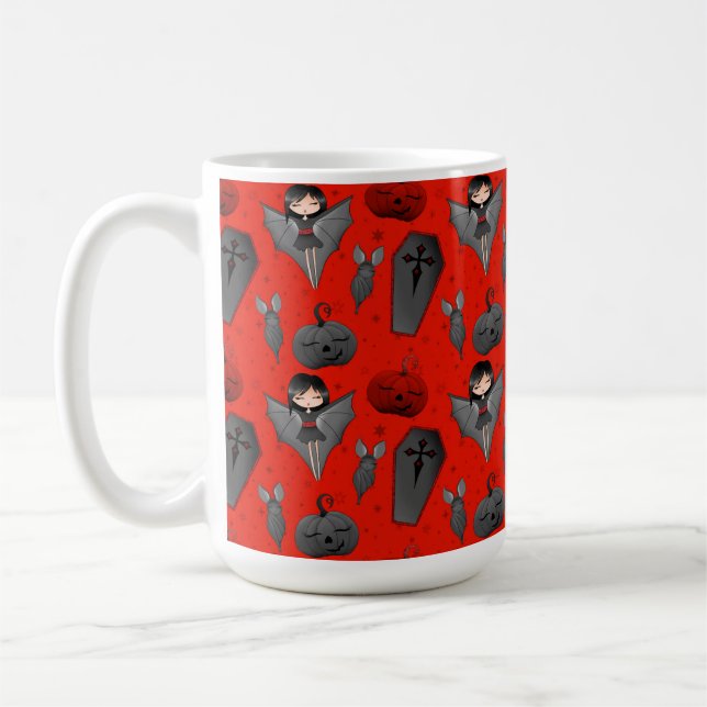 NIEDLICHE HALLOWEEN BATGIRLS PUMPKINS BLUME KAFFEETASSE (Links)