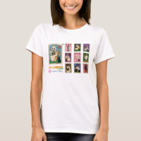 Niedliche Halloween-Briefmarke-T - Shirt