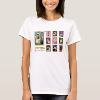 Niedliche Halloween-Briefmarke-T - Shirt