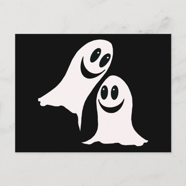 Niedliche Halloween-Cartoon-Geister Postkarte (Vorderseite)