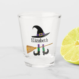 Niedliche Halloween-Cartoon-Hexe Schnapsglas