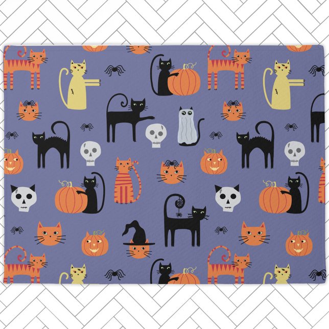 Niedliche Halloween Cat Spooky Fußmatte (Halloween Cat spooky fun door mat)