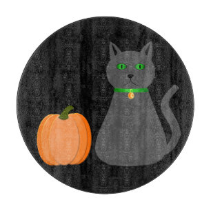 Niedliche Halloween Cat und Pumpkin Schneidebrett