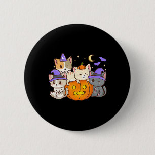 Niedliche Halloween Cats Anime Cat Kawaii Pumpkin Button
