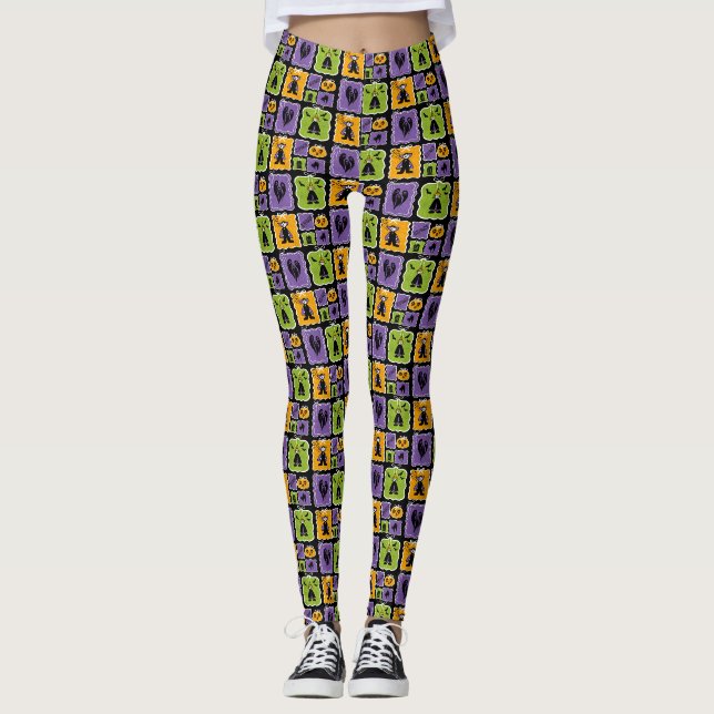 Niedliche Halloween-Charaktere kleine Vampire & He Leggings (Vorderseite)