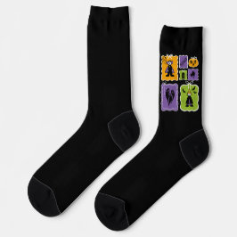 Niedliche Halloween-Charaktere Vampire and Hexe Socken