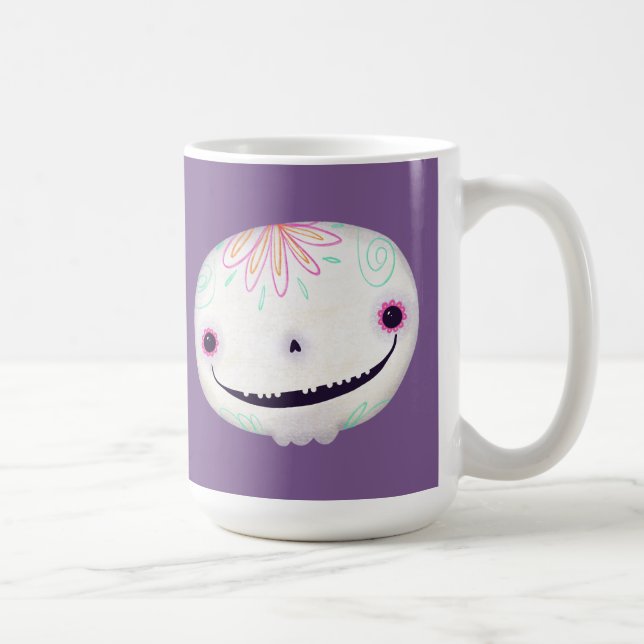 Niedliche Halloween Dekoration Spooky Sugar SKull Kaffeetasse (Rechts)