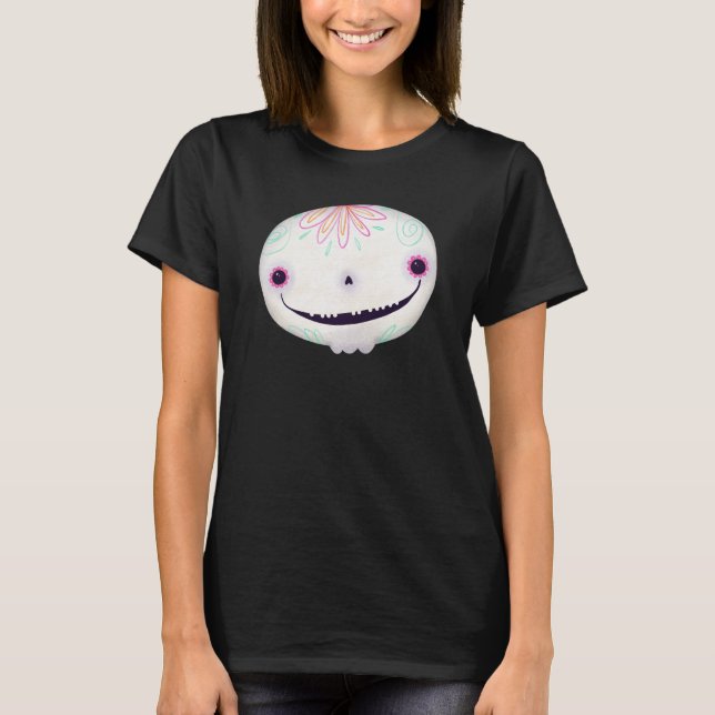 Niedliche Halloween Dekoration Spooky Sugar SKull T-Shirt (Vorderseite)