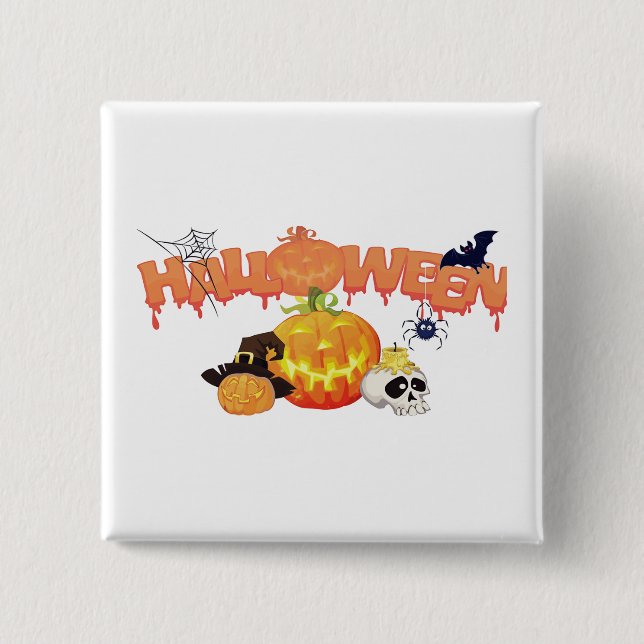 Niedliche Halloween-Dekorationen Button (Vorderseite)