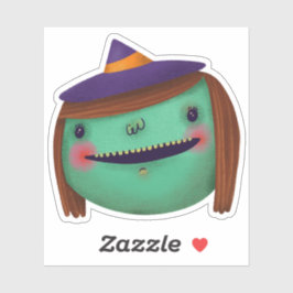 Niedliche Halloween-Dekorationshexe Aufkleber