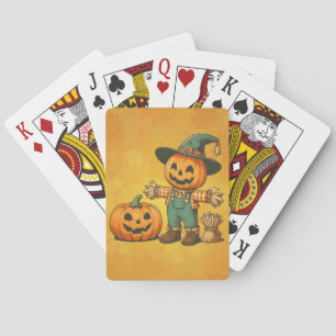 Niedliche Halloween/Fall-Kürbis Spielkarten