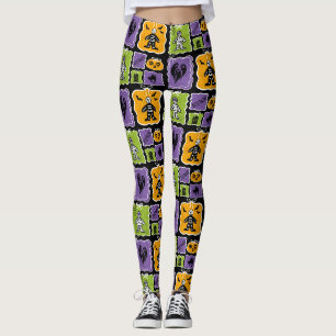 Niedliche Halloween-Figuren, Mummies und Skelette Leggings