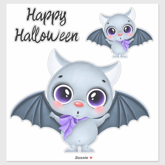 Niedliche Halloween-Fledermäuse Aufkleber (Blatt)