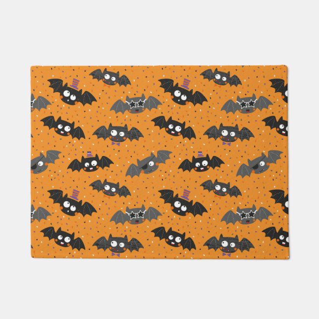 Niedliche Halloween-Fledermäuse mit Confetti und H Fußmatte (Vorderseite)