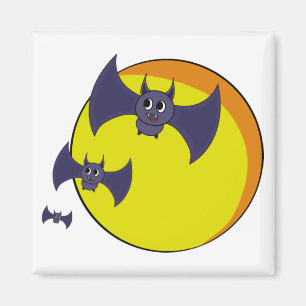 Niedliche Halloween-Fledermäuse und ein schöner Vo Magnet