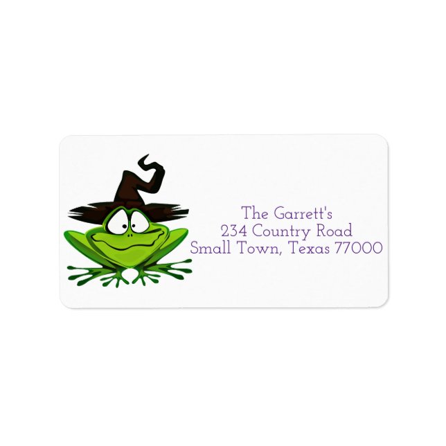 Niedliche Halloween Frosch Personalisierte Adresse Adressaufkleber (Vorne)