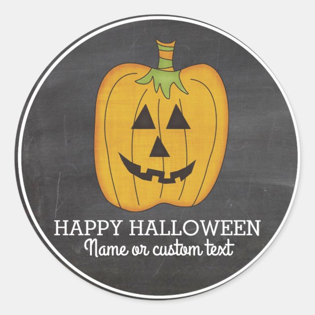 Niedliche Halloween Funny Pumpkin Kürbislaterne Cu Runder Aufkleber (Vorderseite)