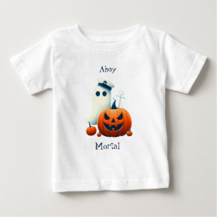 Niedliche Halloween-Geist/Kürbis, nautisch/küstenn Baby T-shirt