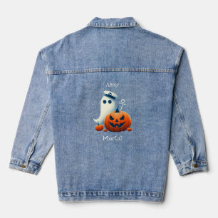 Niedliche Halloween-Geist/Kürbis, nautisch/küstenn Jeansjacke