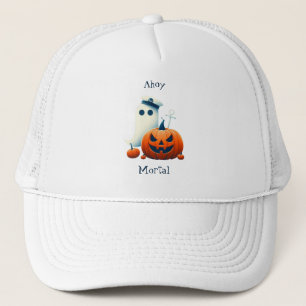 Niedliche Halloween-Geist/Kürbis, nautisch/küstenn Truckerkappe