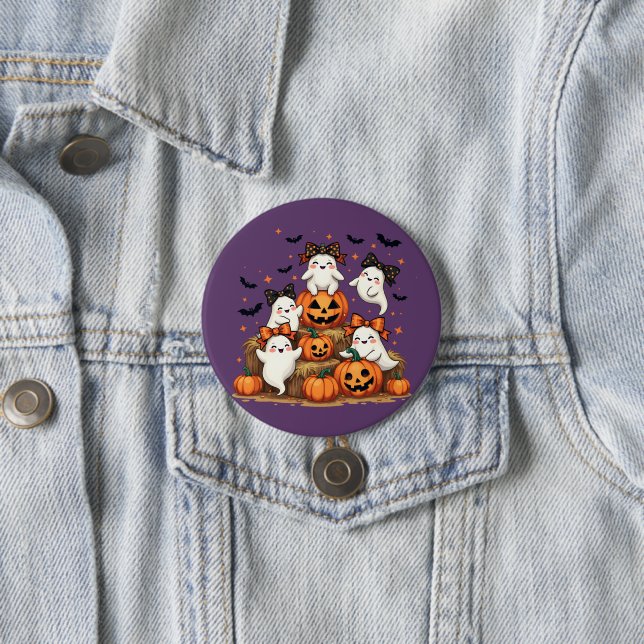 Niedliche Halloween-Geister in Coquette Bows & Pum Button (Beispiel)