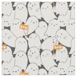 Niedliche Halloween-Geister mit kleinen orangen Fa Stoff