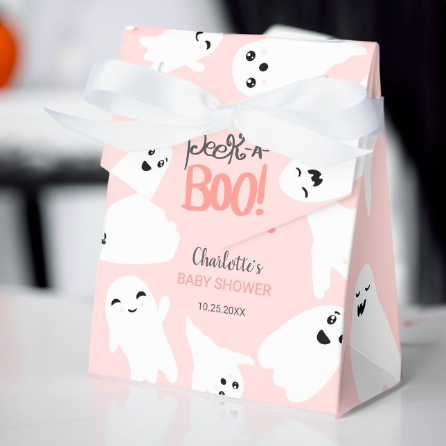 Niedliche Halloween-Geister Rosa-Babydusche Geschenkschachtel (Cute Halloween boo ghosts pink baby shower Favor Box)
