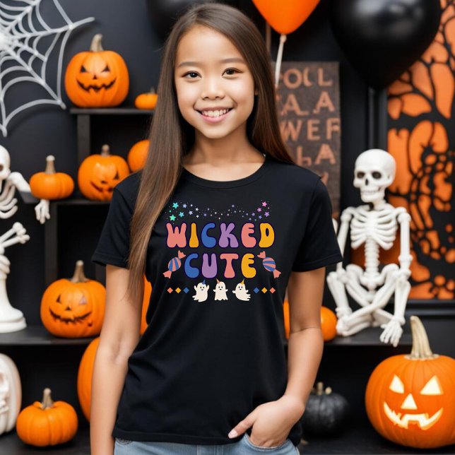 Niedliche Halloween-Geisterkinder T-Shirt (Wicked Cute Ghost Halloween T-shirt for Kids)