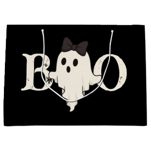 Niedliche Halloween-Geschenktasche - "Boo"-Geist m Große Geschenktüte