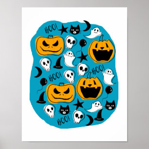 Niedliche Halloween-Geschöpf-Illustration Poster