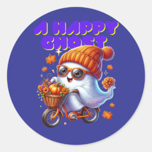 Niedliche Halloween-Ghost-Boosticker Runder Aufkleber