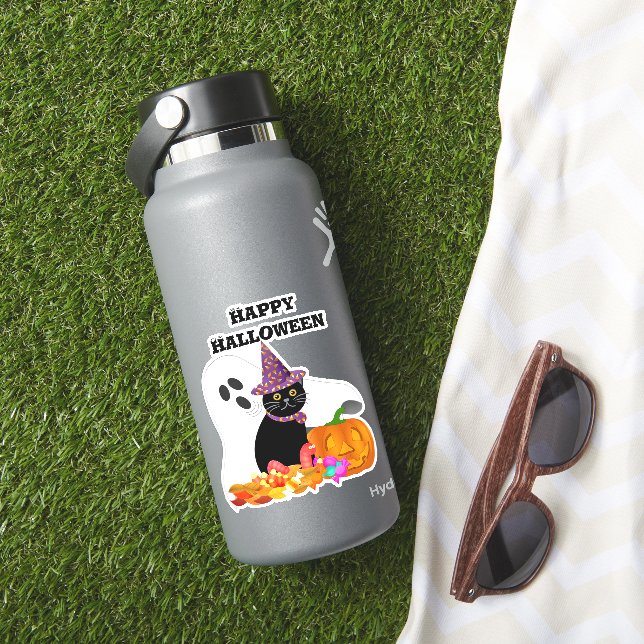 Niedliche Halloween Ghost Custom-Cut Vinyl Sticker (HydroFlask Insitu)