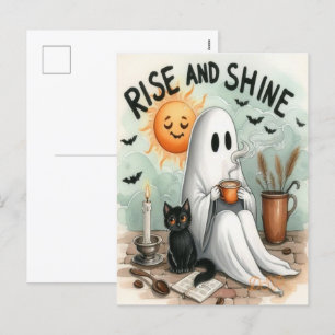 Niedliche Halloween Ghost Drink Pumpkin Spooky 202 Feiertagspostkarte