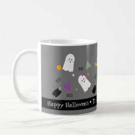 Niedliche Halloween Ghost farbenfrohe Confetti Mix Kaffeetasse
