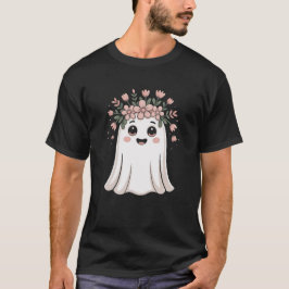Niedliche Halloween Ghost Floral Girls T - Shirt -