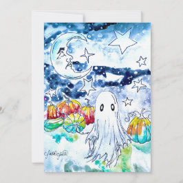 Niedliche Halloween-Ghost-Karte Feiertagskarte
