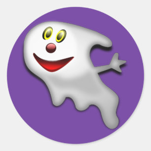 Niedliche Halloween-Ghost-Sticker Runder Aufkleber
