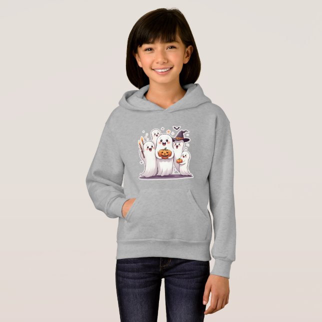 Niedliche Halloween Ghosts Hoodie - Kawaii Pumpkin (Vorne ganz)