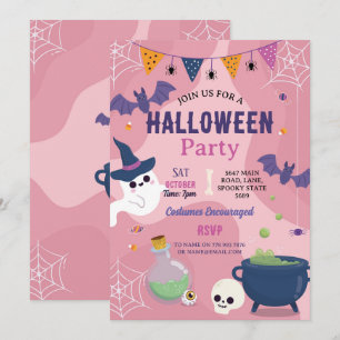 Niedliche Halloween Ghosts Party Pumpkins laden Einladung