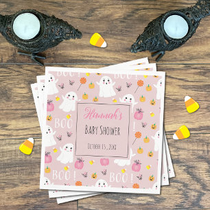 Niedliche Halloween Ghosts Pink Paper Napkins Serviette