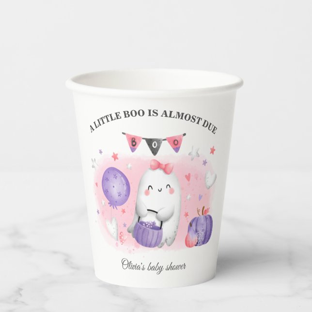 Niedliche Halloween Girl Babydusche Rosa Lila Pappbecher (Vorderseite)