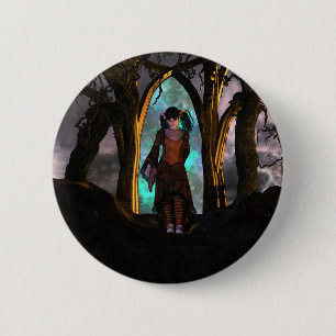 Niedliche Halloween-Girl Button