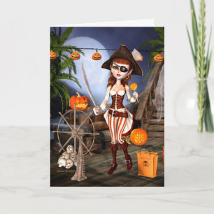 Niedliche Halloween-Girl-Karte Karte