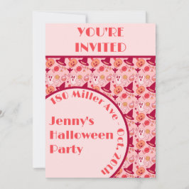 Niedliche Halloween-Girl-Party Einladung