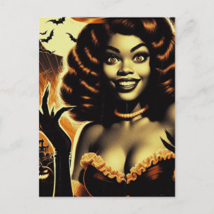 Niedliche Halloween-Girl Postkarte